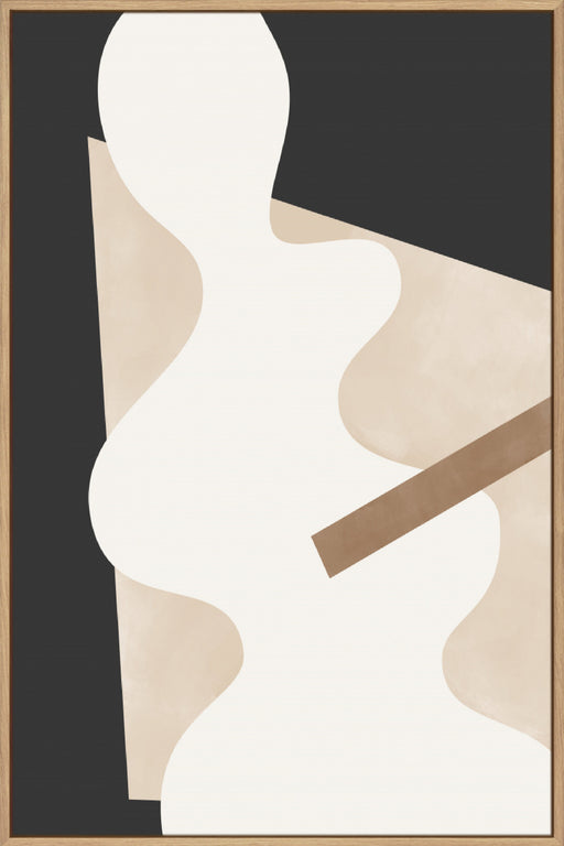 Beige Graphic Curves Wall Art