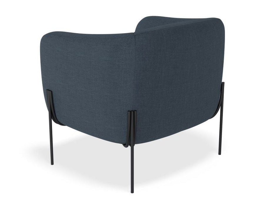 Belle Lounge Chair - Midnight Blue - Brushed Matt Gold Legs