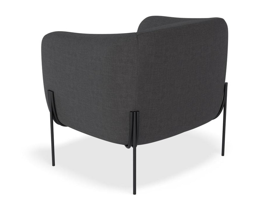 Belle Lounge Chair - Storm Grey - Matt Black Legs