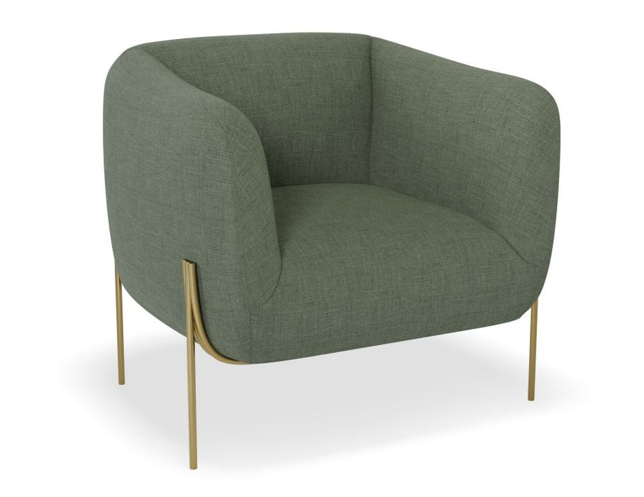 Belle Lounge Chair - Kelp Green - Brushed Matt Gold Legs