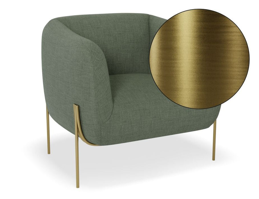 Belle Lounge Chair - Kelp Green - Brushed Matt Bronze Legs