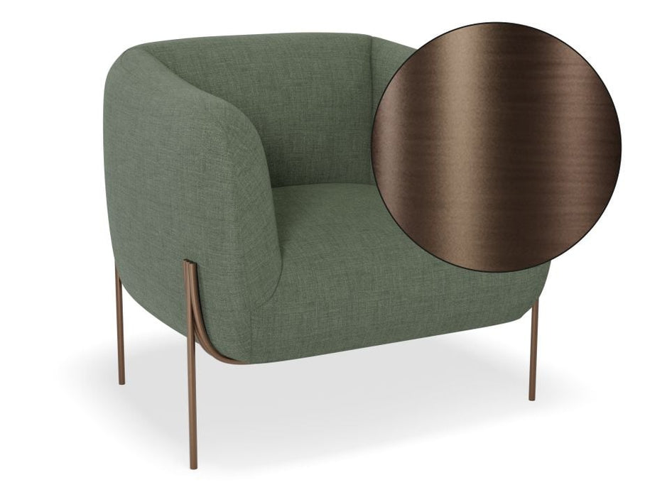 Belle Lounge Chair - Kelp Green - Brushed Matt Gold Legs