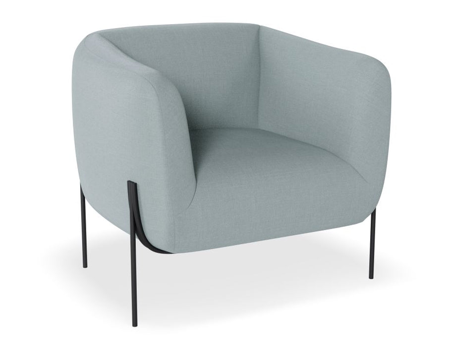 Belle Lounge Chair - Sky Blue - Brushed Matt Bronze Legs