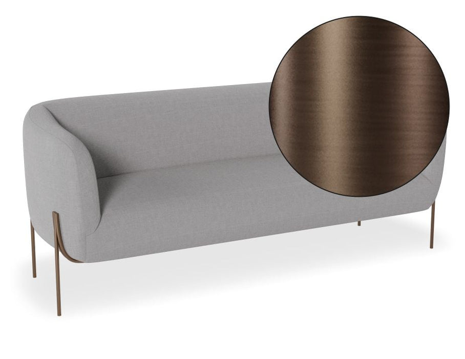 Belle 2.5 Seater Sofa - Cloud Grey - Brushed Matt Gold Legs