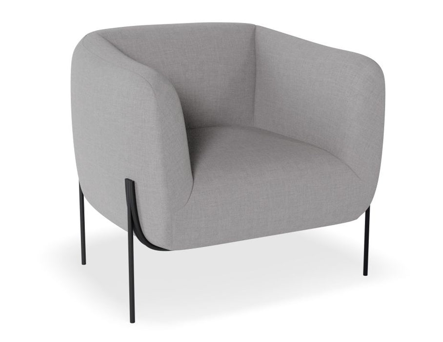 Belle Lounge Chair - Cloud Grey - Brushed Matt Bronze Legs