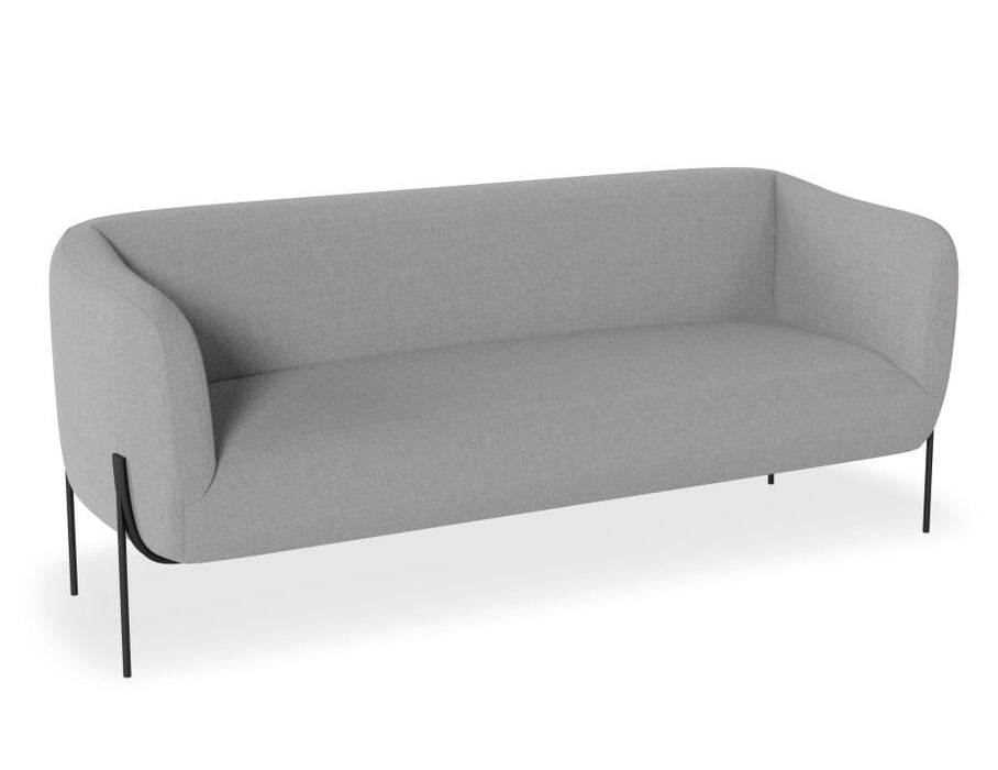 Belle 2.5 Seater Sofa - Cloud Grey - Brushed Matt Gold Legs