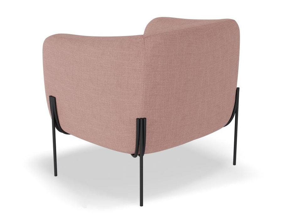 Belle Lounge Chair - Blush Pink - Matt Black Legs