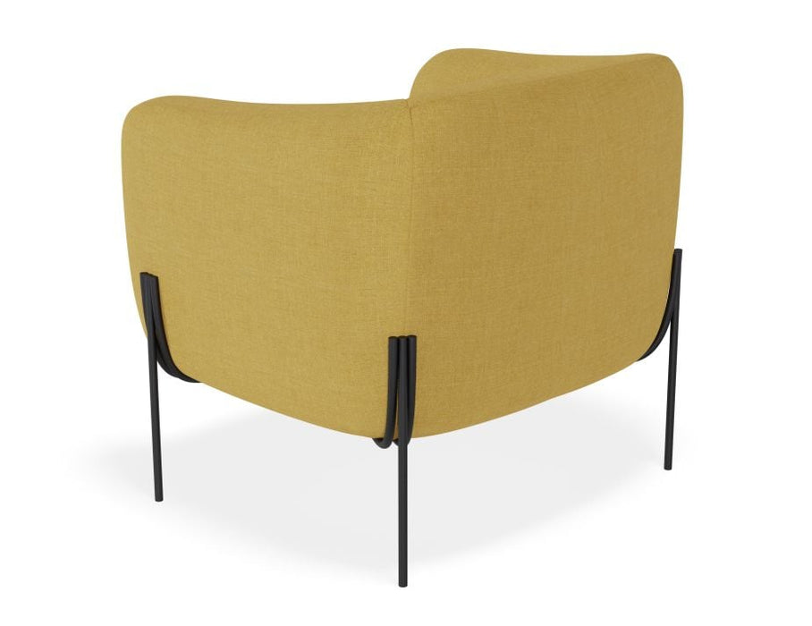 Belle Lounge Chair - Tuscan Yellow - Brushed Matt Bronze Legs