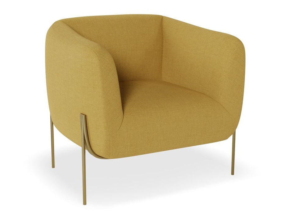 Belle Lounge Chair - Tuscan Yellow - Brushed Matt Bronze Legs