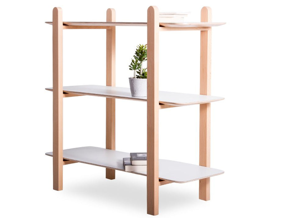 Beni Storage Unit - 3 Shelves - Natural - White