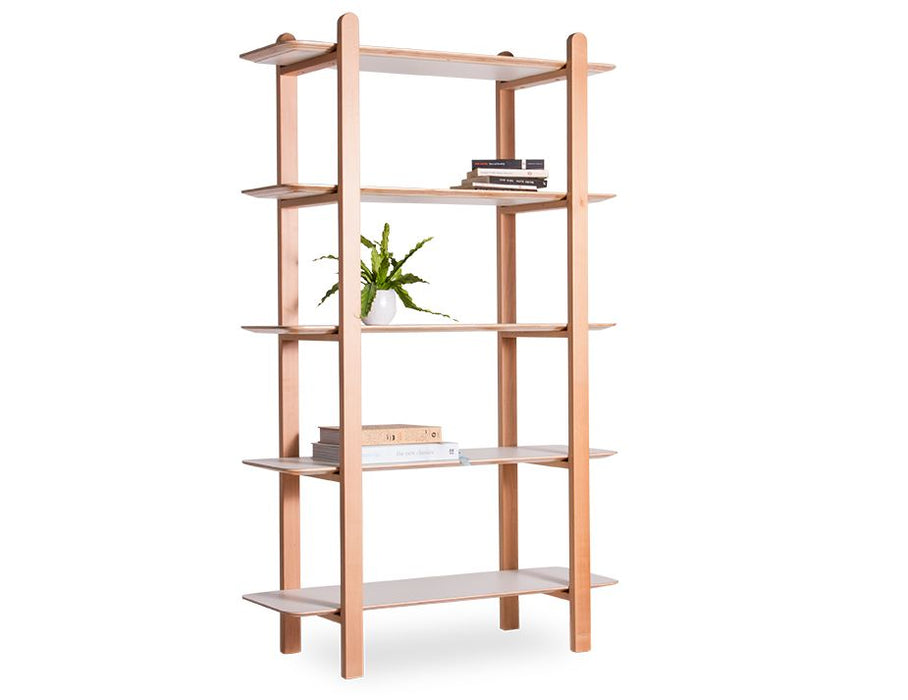 Beni Storage Unit - 5 Shelves - Natural - White