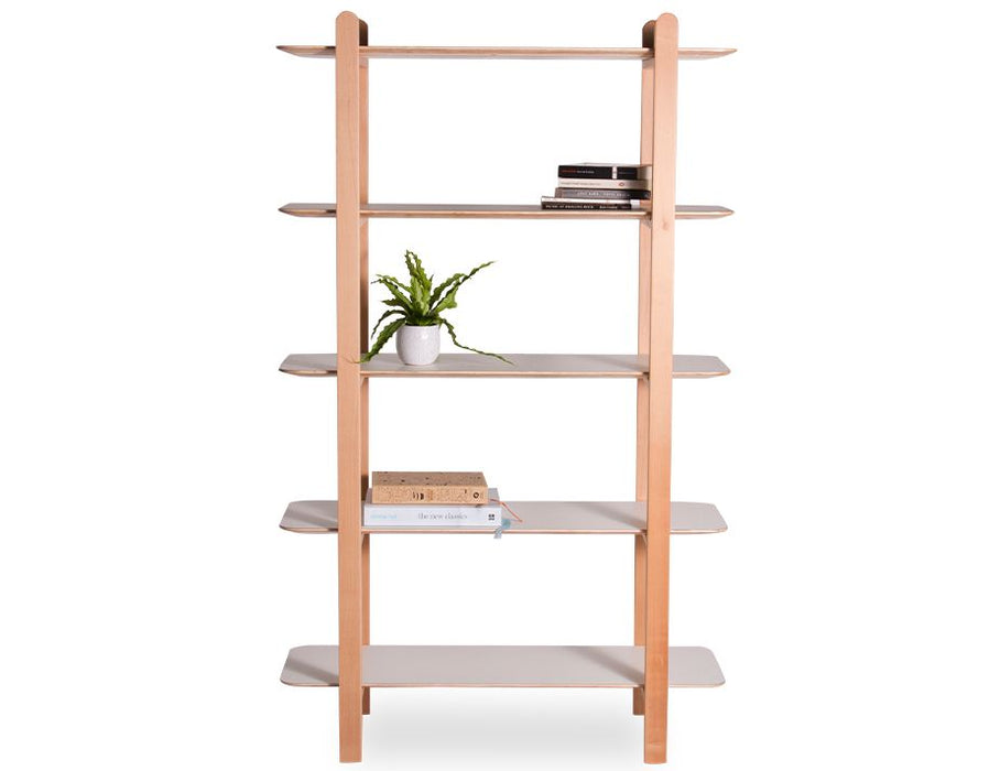 Beni Storage Unit - 5 Shelves - Natural - White