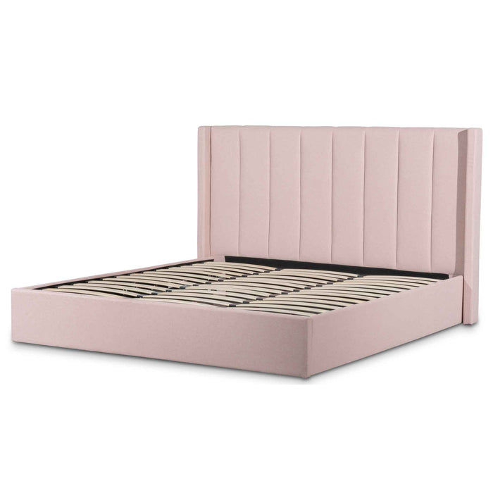 CBD6357-YO Fabric King Bed - Blush Pink with Storage