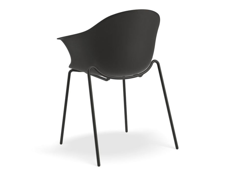 Pebble Armchair Black with Shell Seat - Swivel Base