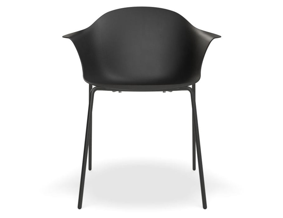 Pebble Armchair Black with Shell Seat - Natural Beechwood Base