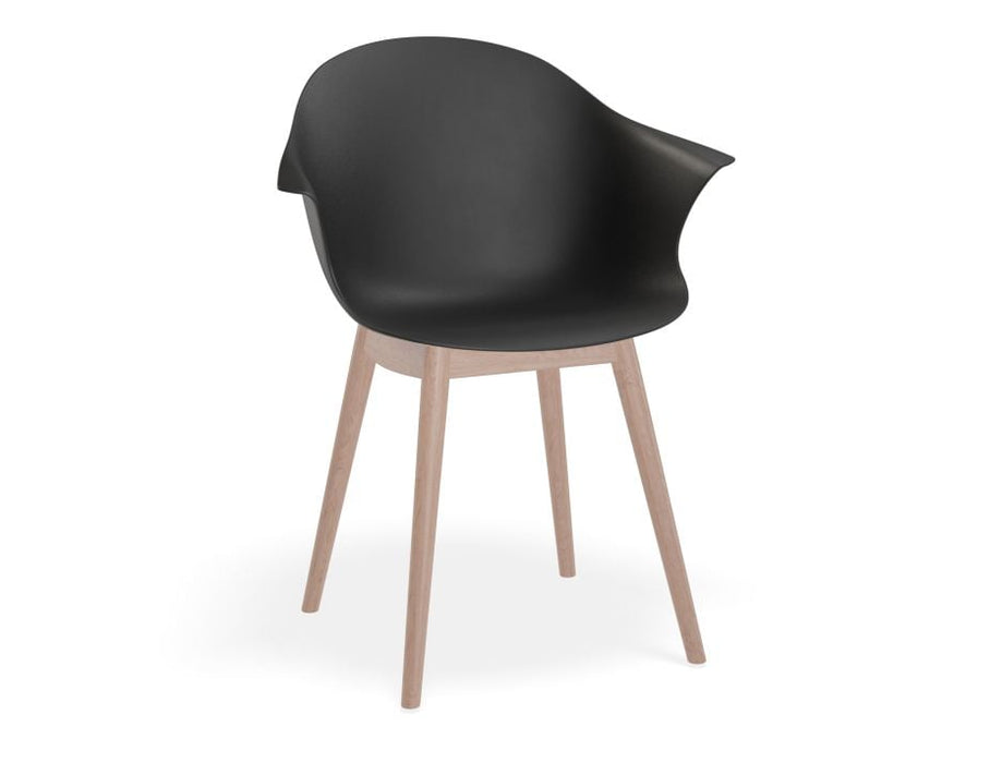 Pebble Armchair Black with Shell Seat - Pyramid Fixed Base