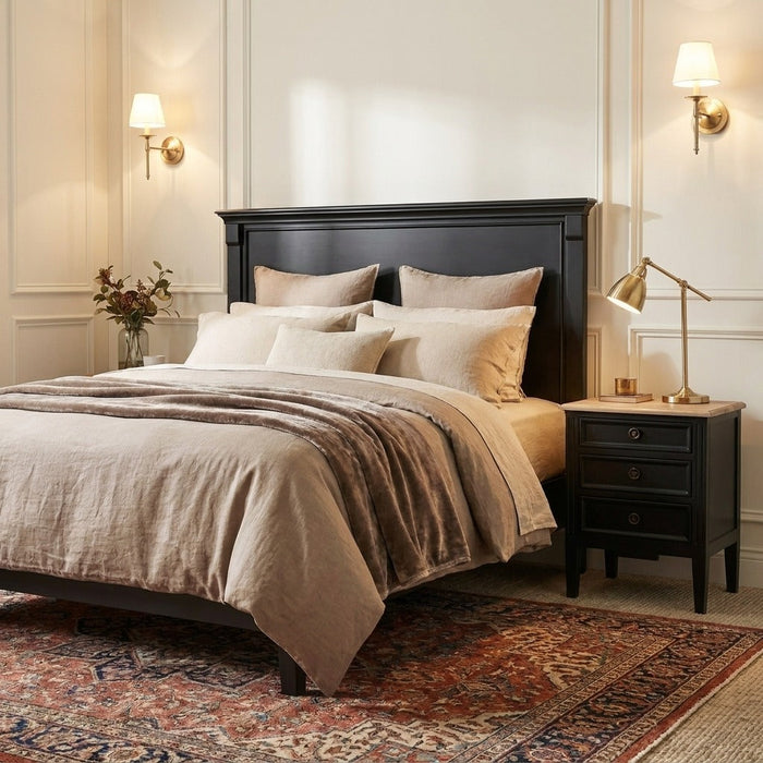 Hamptons Headboard - Queen size - Black