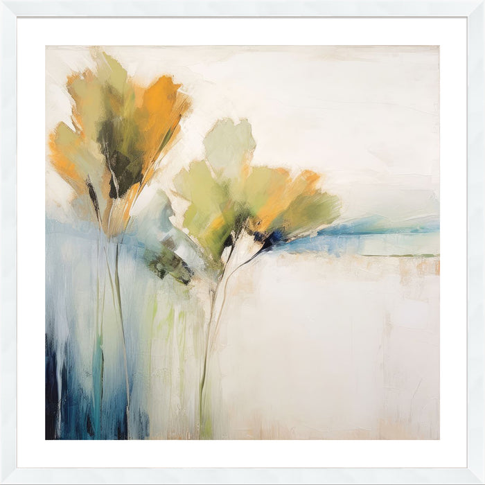 Blue Green Flowers I Wall Art