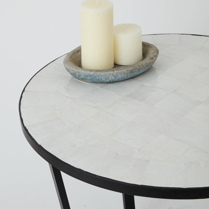 Zellige tiled table White