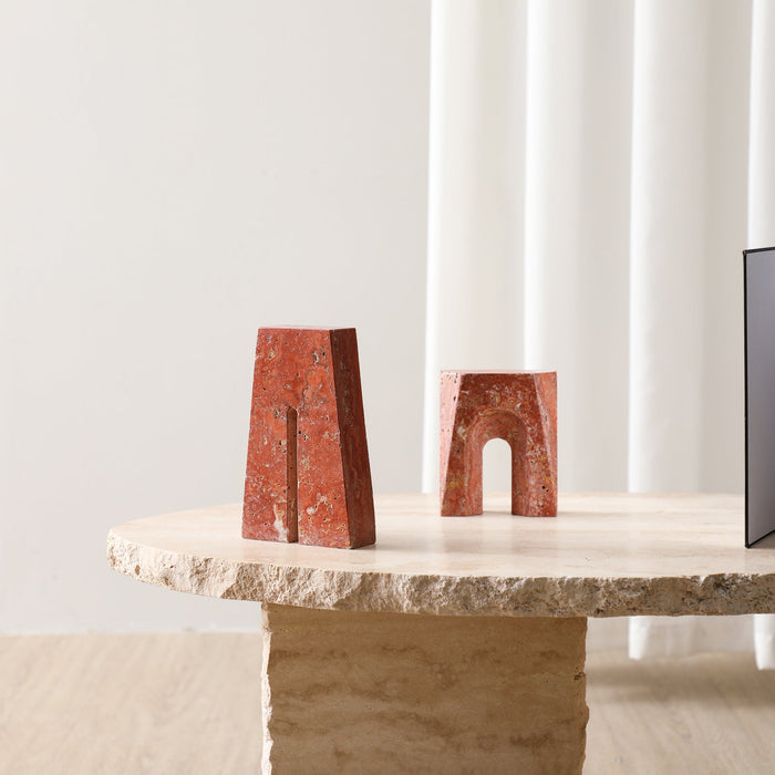 Brava Arch Short Marble Sclupture - Red (CFB-T24002B)