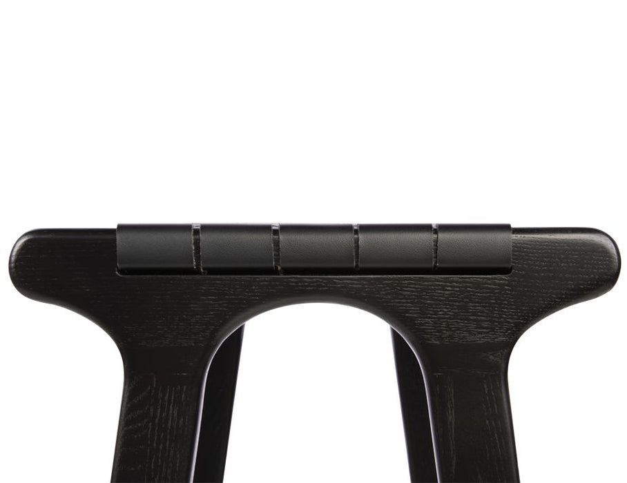 Brooklyn Backless Stool - Woven Black Seat / Black Frame