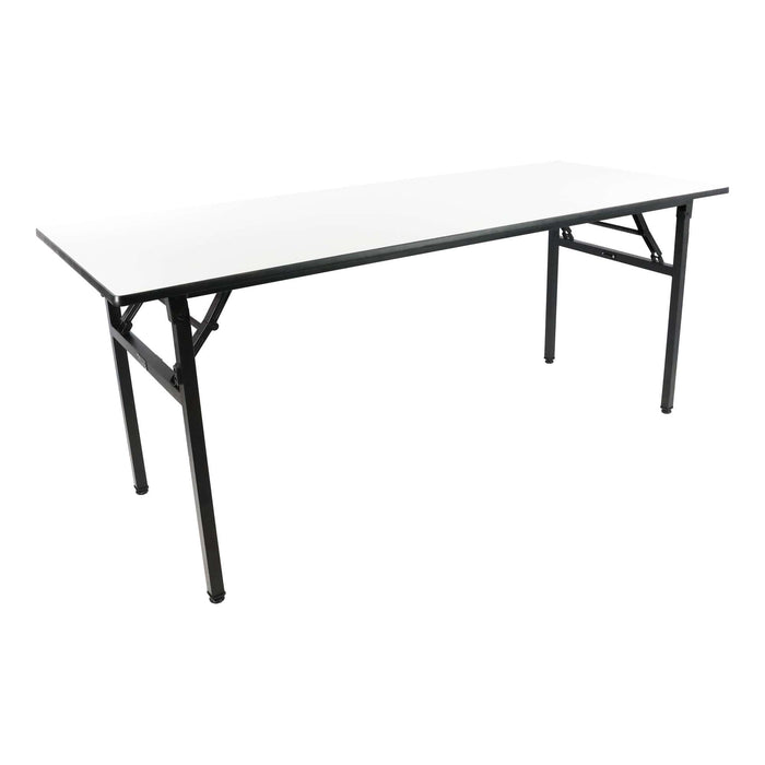 Durafurn Brooklyn 1830mm x 760mm Trestle Table - White / Black T Mould Edging