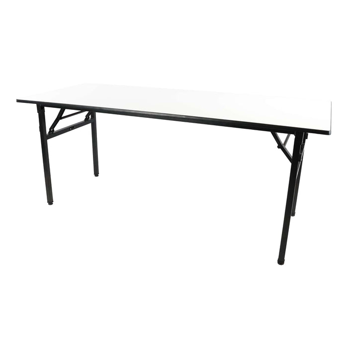 Durafurn Brooklyn 1830mm x 760mm Trestle Table - White / Black T Mould Edging