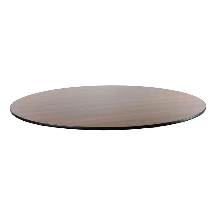 Durafurn Brooklyn Banquet Table Top - 1830DIA - Wenge / Black T Mould Edging
