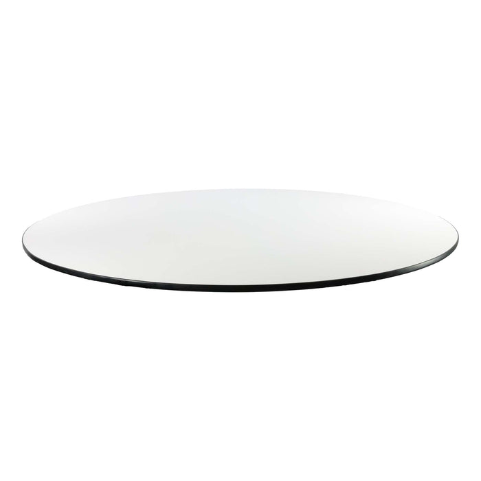 Durafurn Brooklyn Banquet Table Top - 1830DIA - White / Black T Mould Edging