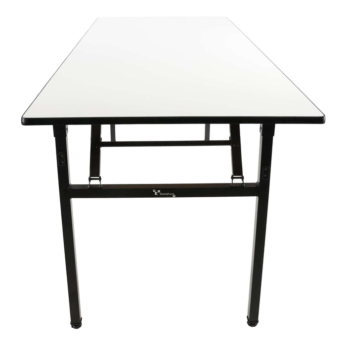 Durafurn Brooklyn 1830mm x 760mm Trestle Table - White / Black T Mould Edging