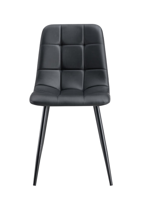Fiore Dining Chair Black Faux Leather/Black Powdercoated Leg|86H X 44W X 44D Seat Height: 47Cm