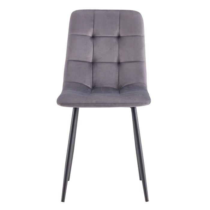 Fiore Dining Chair Dark Grey Velvet/Black Powdercoated Leg|86H X 44W X 44D Seat Height: 47Cm