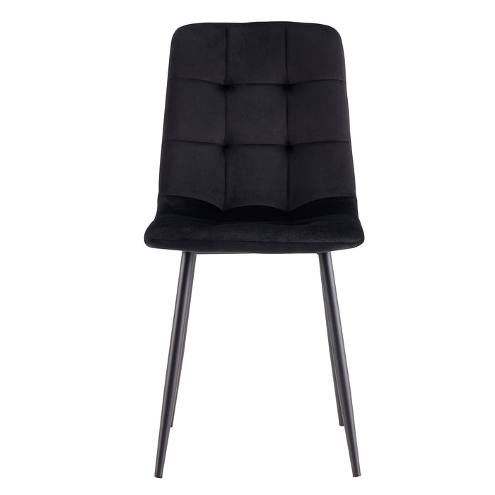 Fiore Dining Chair Black Velvet/Black Powdercoated Leg|86H X 44W X 44D Seat Height: 47Cm