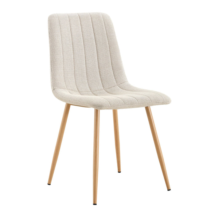Tobias Dining Chair - Ivory with Oak Legs (Set of 2)