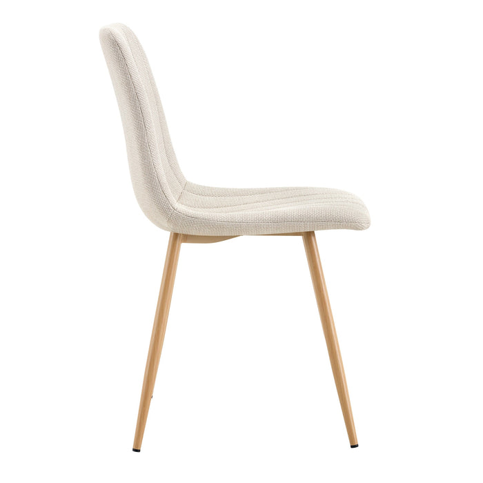 Tobias Dining Chair - Ivory with Oak Legs (Set of 2)