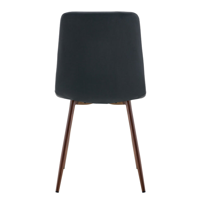 Tobias Dining Chair - Black with Walnut Legs (Set of 2)