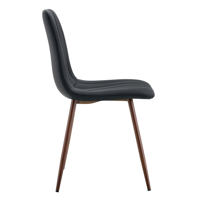 Tobias Dining Chair - Black with Walnut Legs (Set of 2)