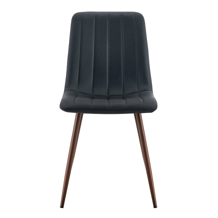 Tobias Dining Chair - Black with Walnut Legs (Set of 2)