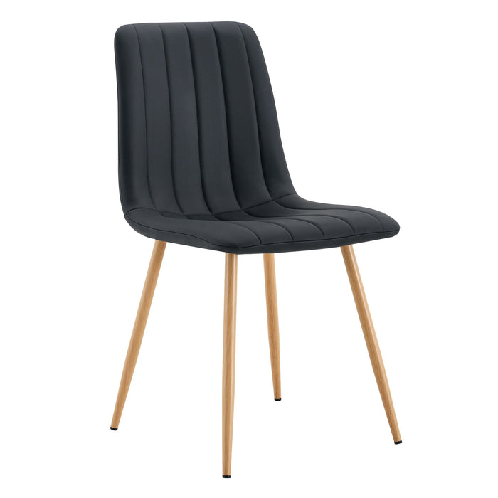 Tobias Dining Chair - Black with Oak Legs (Set of 2)