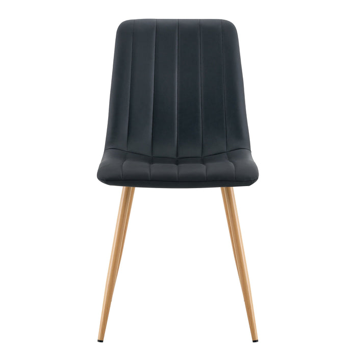 Tobias Dining Chair - Black with Oak Legs (Set of 2)