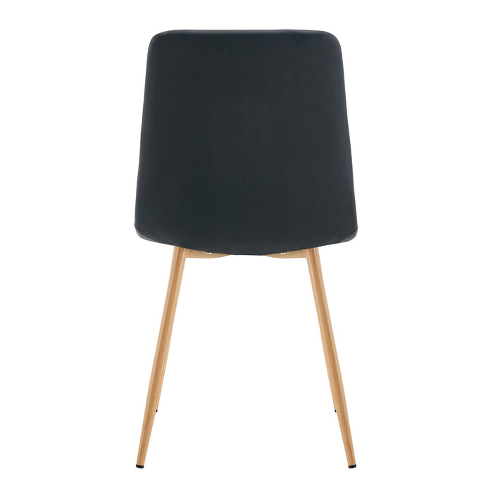 Tobias Dining Chair - Black with Oak Legs (Set of 2)