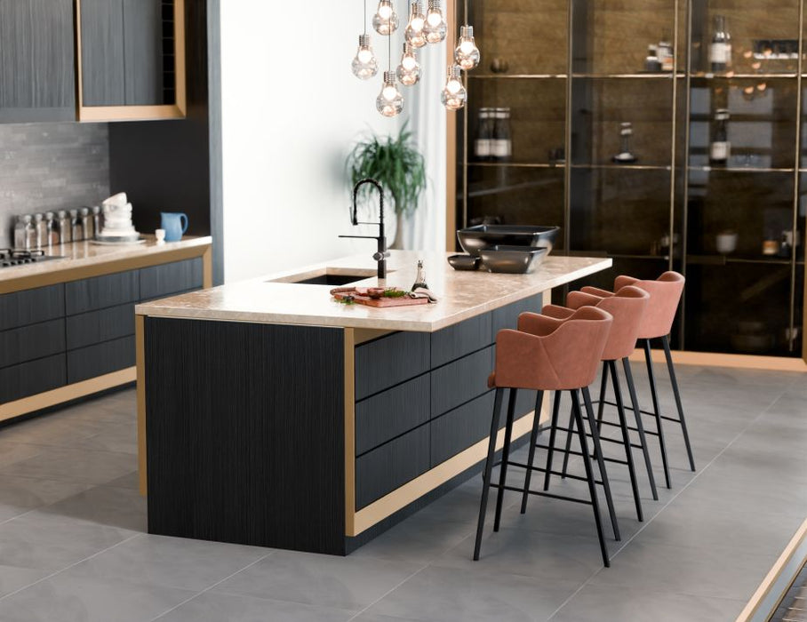 Andorra Bar Stool Vintage Tan Seat - 65cm Seat Height Counter Kitchen Stool