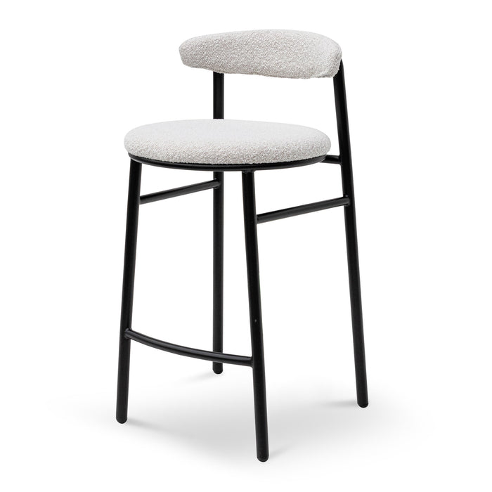 CBS6995-SD 65cm Bar Stool - Moon White Boucle and Black Legs (Set of 2)