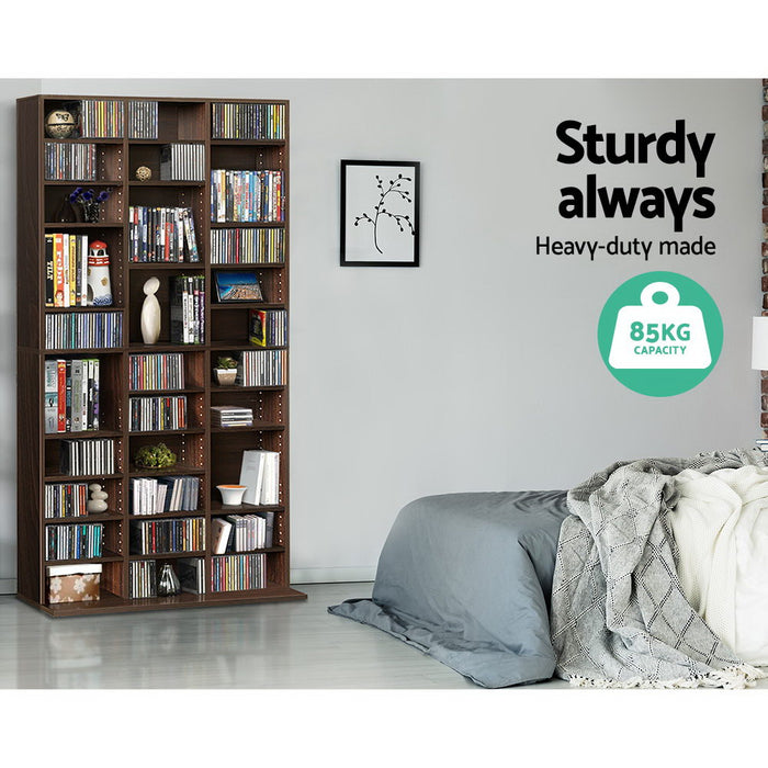 Artiss Bookshelf CD Storage Rack - BERT Walnut