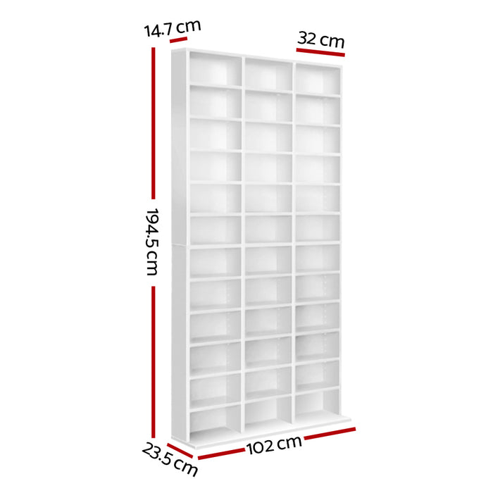 Artiss Bookshelf CD Storage Rack - BERT White
