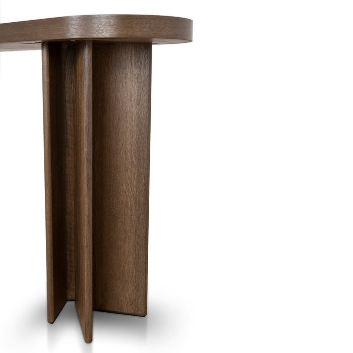 CDT8703-VA 1.3m Pill Shape Console Table - Caramel Oak