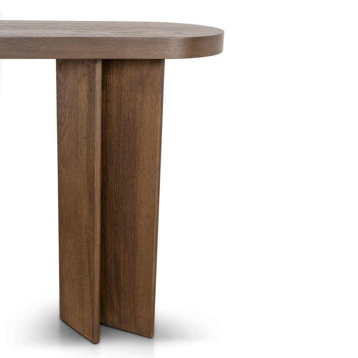 CDT8703-VA 1.3m Pill Shape Console Table - Caramel Oak