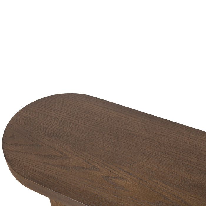 CDT8703-VA 1.3m Pill Shape Console Table - Caramel Oak