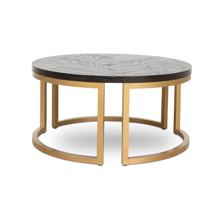 Wilma Nested Coffee Table - Peppercorn and Brass