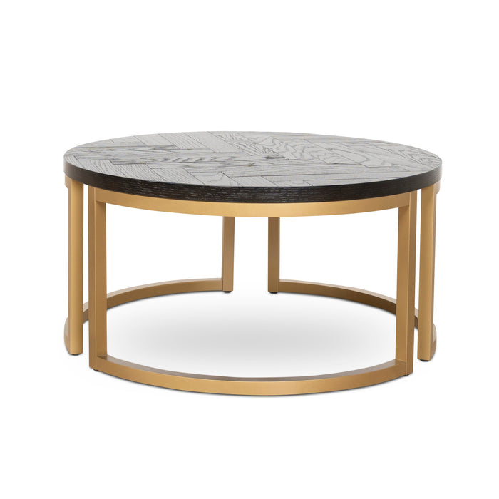 Wilma Nested Coffee Table - Peppercorn and Brass